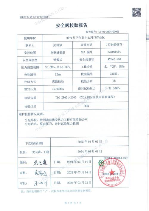 安全阀校验属于哪个部门管理